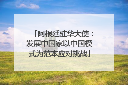 阿根廷驻华大使：发展中国家以中国模式为范本应对挑战