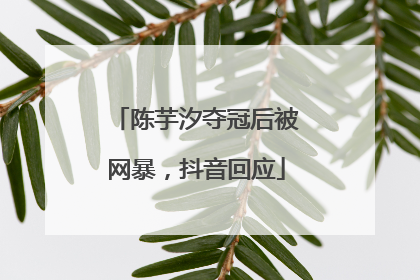 陈芋汐夺冠后被网暴，抖音回应