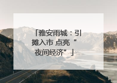 雅安雨城：引摊入市 点亮“夜间经济”