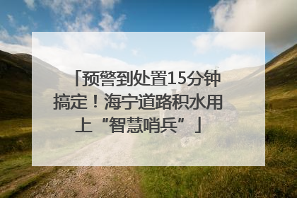 预警到处置15分钟搞定！海宁道路积水用上“智慧哨兵”