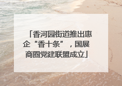 香河园街道推出惠企“香十条”，国展商圈党建联盟成立