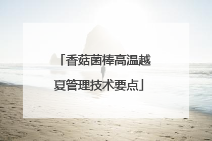 香菇菌棒高温越夏管理技术要点
