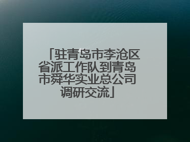 驻青岛市李沧区省派工作队到青岛市舜华实业总公司调研交流