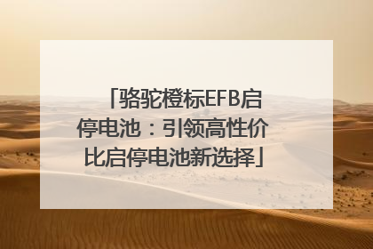 骆驼橙标EFB启停电池：引领高性价比启停电池新选择