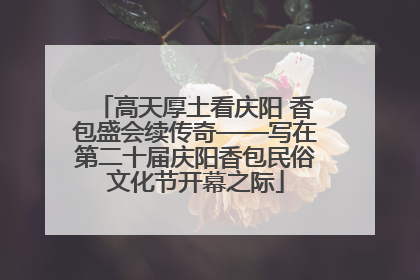 高天厚土看庆阳 香包盛会续传奇——写在第二十届庆阳香包民俗文化节开幕之际