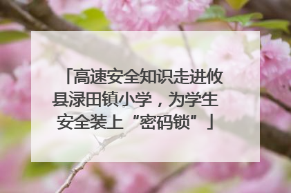 高速安全知识走进攸县渌田镇小学，为学生安全装上“密码锁”