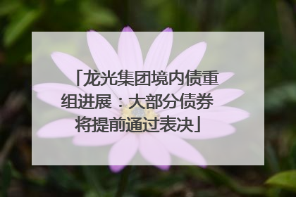 龙光集团境内债重组进展：大部分债券将提前通过表决