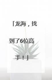 龙海，找到了6位高手！