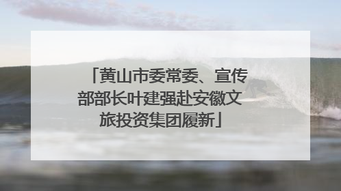 黄山市委常委、宣传部部长叶建强赴安徽文旅投资集团履新