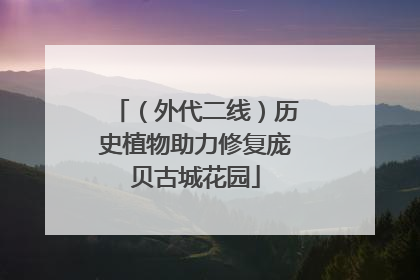 （外代二线）历史植物助力修复庞贝古城花园