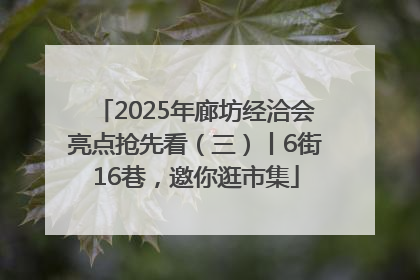 2025年廊坊经洽会亮点抢先看（三）丨6街16巷，邀你逛市集