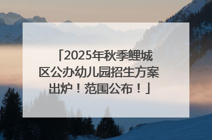 2025年秋季鲤城区公办幼儿园招生方案出炉！范围公布！