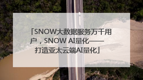SNOW大数据服务万千用户，SNOW AI量化——打造亚太云端AI量化